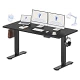 FLEXISPOT Standing Desk 63 x 24 Inch Adjustable Height Desk Home Office Computer Workstation Sit Stand Desk, Black Top + Black Frame