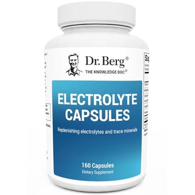 Dr. Berg Electrolyte Capsules - Electrolyte Supplements for Supporting Energy, Endurance, and Hydration - Sugar Free, No Maltodextrin, Keto Friendly - 160 Caps