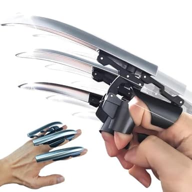 Retractable Wolverine Claws Mechanical Plastic Silver Wolve Claws Halloween Wolf Costume Finger Weapons