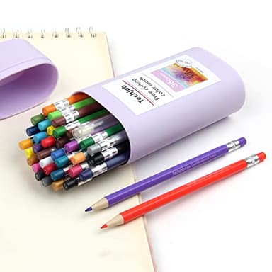 Techjob Colored Mechanical Pencil 2.6mm for Coloring and Drawing, Mechanical Colored Pencils, Mechanical Pencils with Sharpener and Case,36pcs