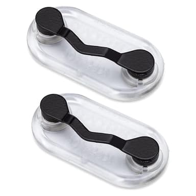 Readerest Magnetic Eyeglass Holder - Set of 2 - Strong and Secure, Easy Clip-On Holder for Eyeglasses, Sunglasses, ID Badges, Black