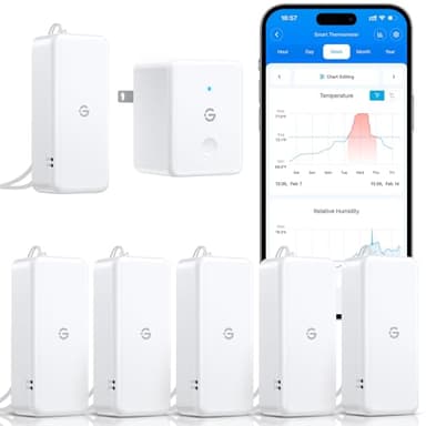 GoveeLife 2.0 WiFi Hygrometer Thermometer 6 Pack, Smart Humidity Temperature Sensor with App Notifications, Temperature Humidity for Bedroom, Wine Cellar, Basements（Only Support 2.4G Wi-Fi）