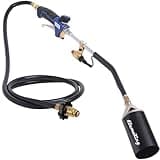 Flame King Propane Torch Kit Heavy Duty Weed Burner, 340,000 BTU with Piezo Igniter (Self Igniting), with 6 ft Hose Regulator Assembly