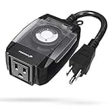 Fosmon Outdoor Light Timer Outlet Waterproof, 24 Hour Plug in Mechanical Pool Pump Timer Weatherproof, 3-Prong, Grounded, Heavy Duty, 15A 1/2HP