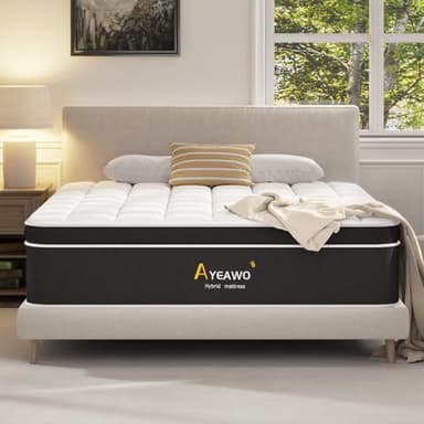 Ayeawo King Size Mattress 12 Inch, Premier King Bed Mattress in a Box with Gel Memory Foam & Pocket Springs for Pressure Relief & Motion Isolation, 365-Night Trial, CertiPUR-US, Upgraded Support