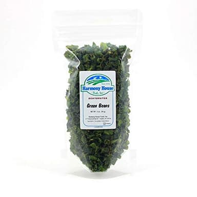 Harmony House Foods Dried Green Beans, cut (2 oz, ZIP Pouch) for Cooking, Camping, Emergency Supply, and More