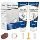 Tub and Shower Repair Kit White, Fiberglass Tub and Porcelain Repair Kit, Acrylic, Enamel, Ceramics Tile Toilet and Sink Repair Kit, Repair cracks, fragments, holes and pits, Bathtub Repair Kit White