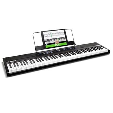 Alesis Recital - 88 Key Digital Piano Keyboard with Semi-Weighted Keys, 2x20W Speakers, 5 Voices, Split, Layer and Lesson Mode, FX and Piano Lessons