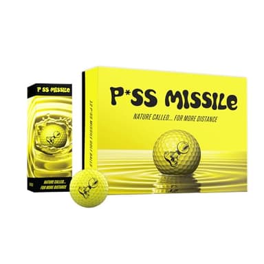P*ss M*ssile Distance Golf Balls, Dozen - 4-Layer Design, High-Compression Core, and Surlyn Cover - Lower Spin & Ideal Trajectory for Longer, Straighter Shots (Yellow)