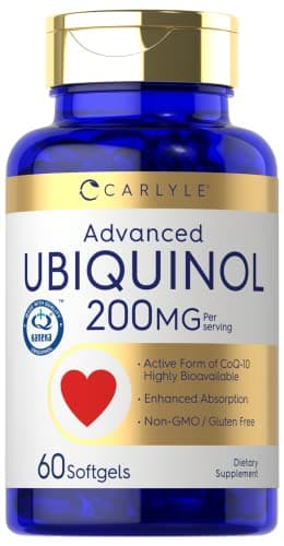 Carlyle Ubiquinol CoQ10 200mg | 60 Softgels | Highly Bioavailable Form | Non-GMO, Gluten Free Supplement