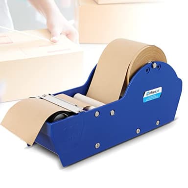 Frifreego Water-Activated Tape Dispenser, Manual Kraft Gum Tape Dispenser, Width Adjustable 1.18-3.15", Light Weight & Portable Packing Tape Dispenser Set, Blue