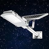 Gebosun Solar Street Lights Outdoor Waterproof,200W Solar Led Street Light Work from Dusk to Dawn,12,000lm,6,000k, Ip65,Solar Street Lamp for Parking Lot,Yard, Garden,Patio, Stadium