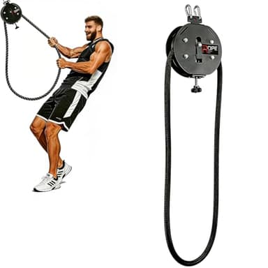 Cococheers Endless Rope Trainer,Cable Pulley System for Home Gym,Pull Down Machine with 14 FT Closed Loop Nylon Rope,Adjustable Resistance 66LB Max Cable Machine for Back,Arms,Grip Strength Training