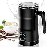 NWOUIIAY 4 in 1 Milk Frother Electric and Steamer 11.8 oz/350ml Hot/Cold Foam Maker Intelligent Temperature Control Electric Milk Warmer for Latte/Coffee/Hot Chocolate/Cappuccino