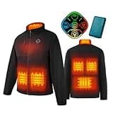 KOVNLO Heated Jacket for Men with Battery Pack, Soft Fleece Shell 5 in 1 Smart Controller, Heating Fast Electric Heating Coat
