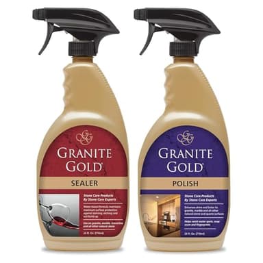 Granite Gold Water-Based Sealer Spray Protection for Granite, Marble, Travertine & Polish Spray, Streak-Free Shine for Granite, Quartz, Marble, Travertine