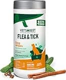 Vet's Best Flea and Tick Wipes for Dogs and Cats - Flea Treatment for Cats and Dogs - Plant-Based Formula - Certified Natural Oils - 50 Count