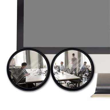 Aogigigio 2pcs Office Cubicle Mirrors - Adjustable Monitor Mirror to See Behind You, 2.3inch
