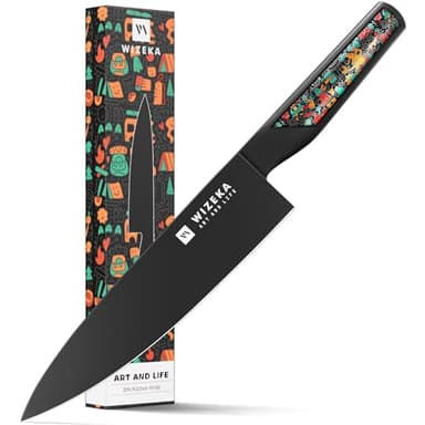 WIZEKA Chef Knife: 8 Inch: Extreme Sharp Kitchen Knife: Full Tang High Carbon Stainless Steel: Chef's knife with Ergonomic Handle with Unique Patterns,Art Life Series