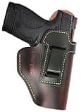 IWB Leather Holster for Glock 17 19 fits Taurus G2C G3 G3C for M&P Shield EZ - Plus Similar Size Gen 2-Right Hand Brown/Black