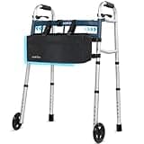 Agrish Narrow Walkers with Storage Bag - FSA/HSA Eligible Width Height Adjustable Walker, Lightweight Folding Walkers for Seniors Handicapped & Disabled, Up to 350 lbs