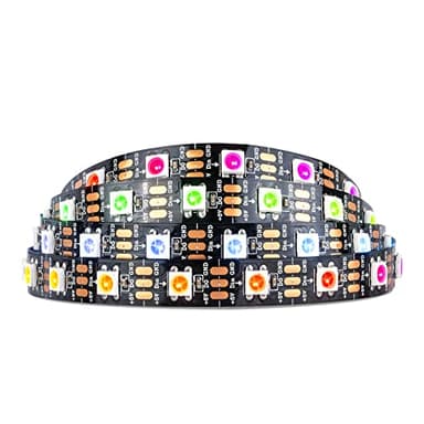 SEZO WS2812B LED Strip Light 3.3FT/1M 60LEDs/m Individually Addressable Programmable 5050SMD Digital RGB Alloy Wires Flexible Dream Color IP30 Non-Waterproof PCB Black DC5V