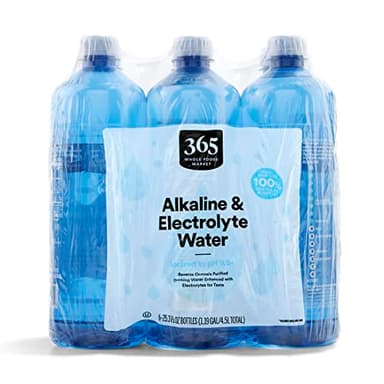 365 by Whole Foods Market, Alkaline & Electrolyte Water Bottles, 25.3 Fl Oz (Pack of 6)