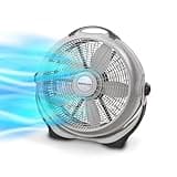 Lasko Wind Machine Air Circulator Floor Fan, 3 Speeds, Pivoting Head for Large Spaces, 20", 3300, White
