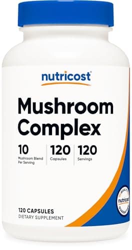 Nutricost Mushroom Complex Supplement, 120 Capsules - 10 Mushroom Blend (with Reishi, Maitake, Shiitake, Lion's Mane, and More) - Non-GMO and Gluten Free