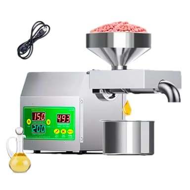 820W Electric Oil Press Machine, Automatic Oil Extractor Maker, Hot/Cold Press Oil Machine with Temperature Display for Peanut Almond Soybean Full Stainless Steel Foldable