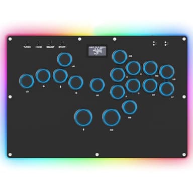 GuileKeys GK-18 Leverless Arcade Stick, All-Button Fight Controller with 18 Keys, RGB Lights, Hot-Swappable for PS5/PS4/PS3/PC/Switch, Arcade Fight Stick Black