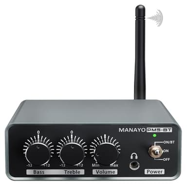 MANAYO Phono Preamplifier for Turntable with Bluetooth 5.3 Transmitter, Hi-Fi Stereo Audio Preamp with Bass Treble EQ, Phono/Line Mode Switch for Turntables, BT Speaker & Headphone