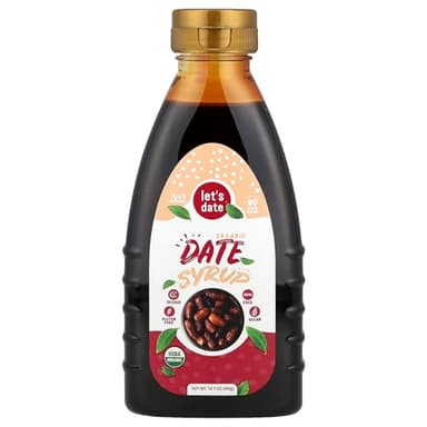Let’s Date | Organic Date Syrup | Healthier Sugar Substitute | NO Added Sugar | Vegan | Paleo | Gluten Free | Kosher | Non- GMO | Natural Alternative Sweetener | Squeezable Bottle (14.1 oz)