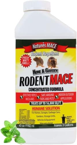 Nature’s MACE Rodent Repellent 40oz Concentrate, Covers 16,800 Sq. Ft.,Repel Mice & Rats, Keep Mice, Rats & Rodents Out of Home, Garage, Attic, and Crawl Space, Safe to Use Around Cildren & Pets