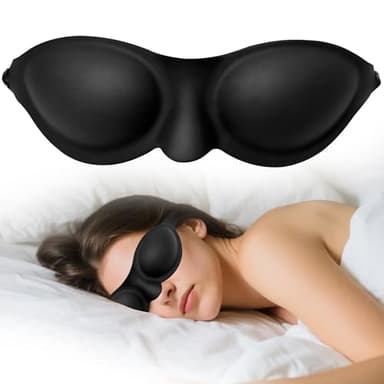 Moisture Chamber Sleep Mask for Dry Eyes – Washable Reusable Silicone Goggles with Adjustable Strap, Lightweight & Comfortable for Night Use, Helps Relieve Dry Eye Symptoms (Matte Black)