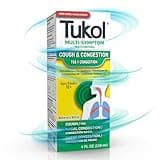 TUKOL Cough Medicine for Adults - Multi-Symptom Cough Syrup with Dextromethorphan, DXM Cough Suppressant & Expectorant, Ages 12+, Powerful Relief for Cough, Chest, and Nasal Congestion- 4 FL OZ