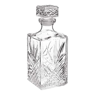 Bormioli Rocco Selecta Collection Whiskey Decanter – Sophisticated 33.75oz Diamond Decanter With Starburst Detailing – For Whiskey, Bourbon, Scotch & Liquor
