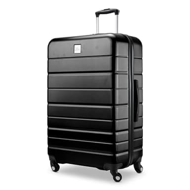Skyway Epic 2.0 Hardside 4-Wheel Spinner, Lightweight Suitcase, Unisex, Stylish, Men and Women, 24-inch Medium Check-In, Black