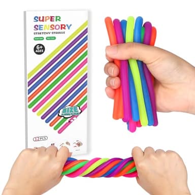 12 Pcs Sensory Toys for Kids,Fidget Stretchy Strings for Stress, Anxiety, Sensory Toys Special Needs for Autistic ADHD Autism Children Toddlers Boys Girls,Halloween Christmas Party Favor