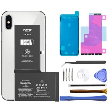 Deji 3500mAh Battery Replacement for iPhone X - High Capacity 0 Cycle Li-ion Battery with Tools Kit, UL Certified, 1 Year Warranty (Compatible with A1865, A1901, A1902 Models)