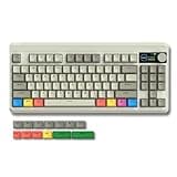 Womier Retro 75% Gaming Keyboard with OLED Display&Knob, M87 Pro Bluetooth 5.1/2.4GHz /USB-C Wireless Mechanical Keyboard with Hot-Swappable Custom Switch, Compact Gamer RGB Keyboard-Grey