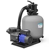 AQUASTRONG Sand Filter Pump for Above Ground Pool with Timer, 18in, 1 HP, Max 6100GPH for Pools Up to 20000GAL, 6-Way Valve, Enhanced Circulation for Crystal-Clear Pool
