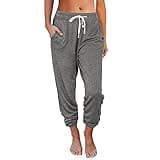 SMIDOW Plus Size Clothes for Women Baggy Sweatpants with Pockets Drawstring Elastic Waist Cropped Jogger Running Pants Comfy Lounge Capris