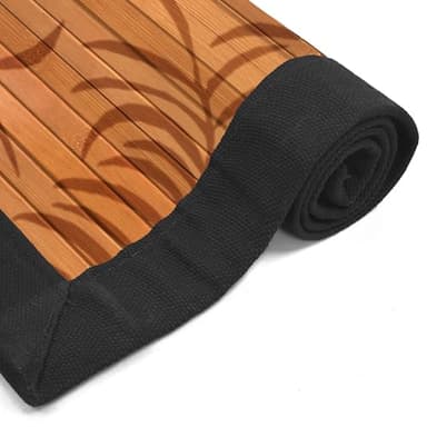 Red Lantern Bamboo Rug - Tropical Leaf - 4' x 6'