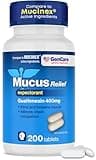GenCare Mucus Relief Expectorant Guaifenesin 400 mg 200 Tablets Value Pack - Fast Acting Thinning of Mucus for Colds, Chest Congestion, Flu, Coughing and Allergies
