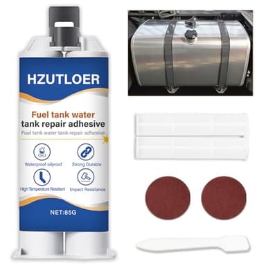 Hzutloer 2.87oz(85g) Instant Fuel & Water Tank Repair Adhesive Kit-Waterproof, High-Temp Resistant for Cars, Motorcycles, Trucks, Solar Heaters-Fast Bonding, No Leakage, Easy DlY Fix