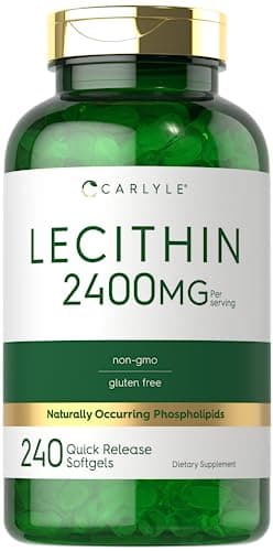 Carlyle Lecithin Supplement | 2400mg | 240 Softgel Capsules | with Naturally-Occuring Phospholipid | Non-GMO, Gluten Free