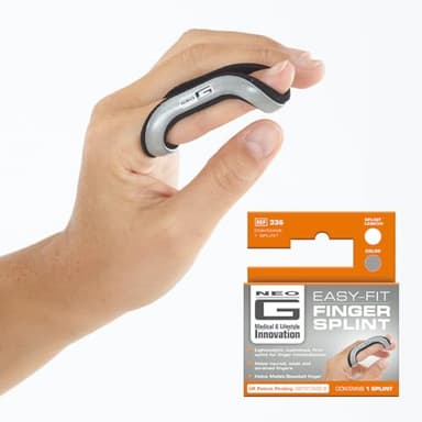 Neo-G Finger Splint Easy-Fit - Support for Trigger Finger Mallet Finger Baseball Finger Strain Sprains Broken Fingers Basketball - Patented Design - Class 1 Medical Device - Small - Gray