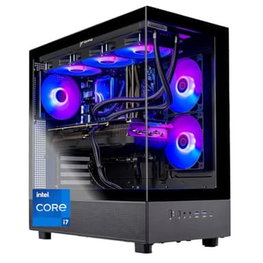 Skytech Gaming Azure 3 Desktop PC, Intel i7 14700F 2.1 GHz (5.3GHz), NVIDIA RTX 5070 12GB, 1TB Gen4 NVMe SSD, 32GB DDR5 RAM 6000 RGB, 850W Gold PSU, 360mm ARGB AIO, Wi-Fi, Win 11