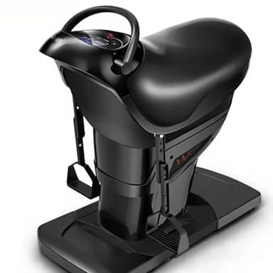 Electric Horse Riding Simulator Machine, Black, 20 Speed Adjustable, Full Body Cardio Workout Equipment with LCD Display, Ergonomic PU Leather Saddle Seat, 330 lbs Weight Capacity (Black)